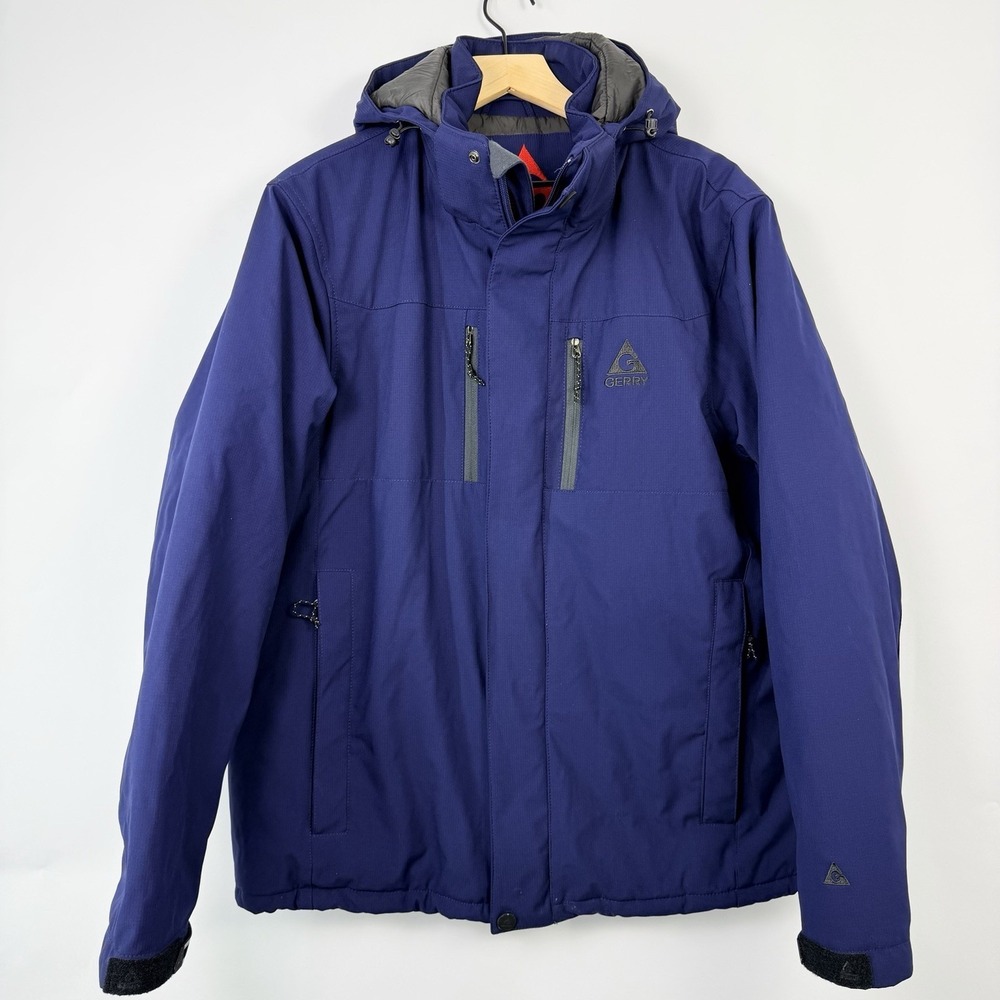Gerry Hooded Insulated Winter Jacket Blue‎ Mens XL Outdoor Coat - Picture 14 of 14